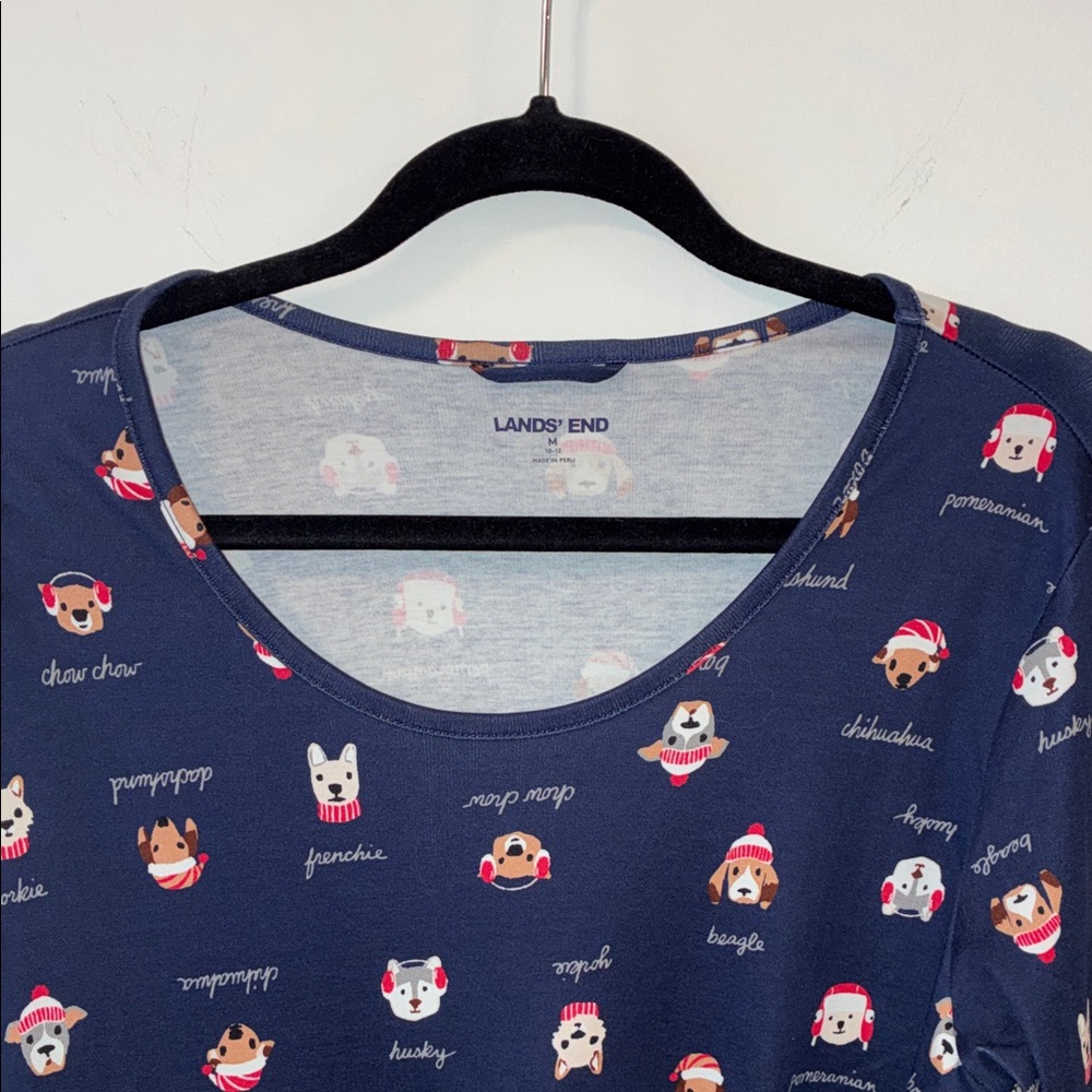 Lands' End Blue pajamas with Dog Print
